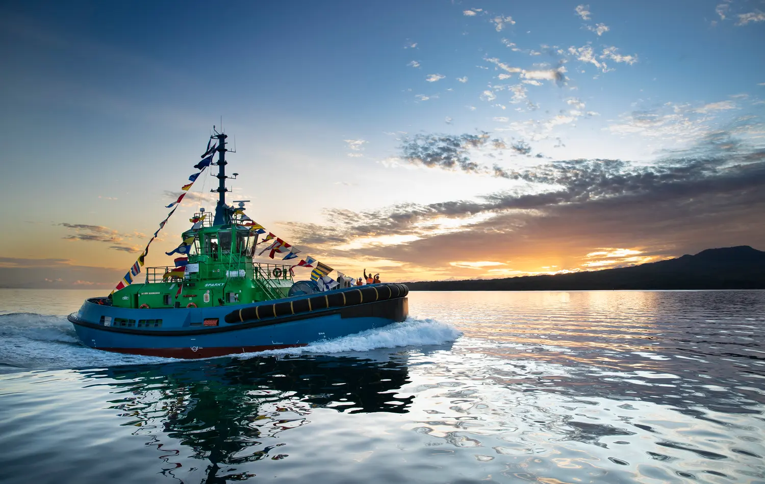Sparky Tugboat on water
